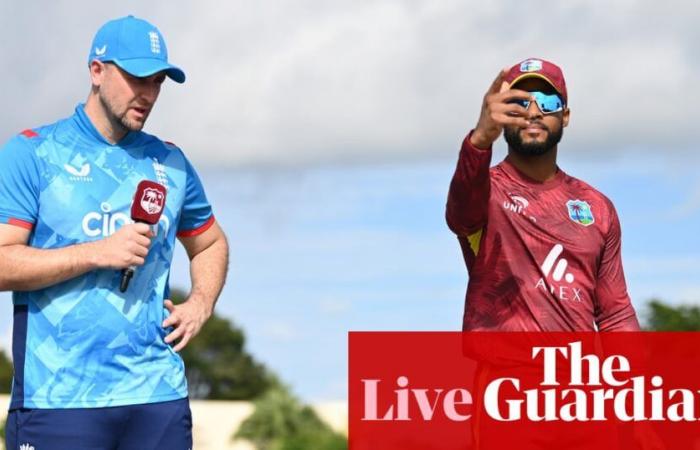 Indias Occidentales e Inglaterra: segundo partido internacional de cricket masculino de un día – en vivo | Inglaterra v Indias Occidentales 2024