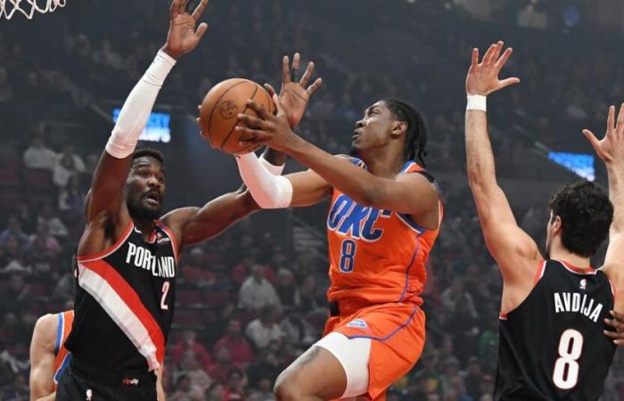 El trueno derrota a los Blazers, 137-114