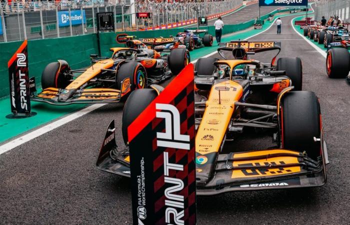 La parrilla de salida de la carrera Sprint del Gran Premio de Brasil de F1