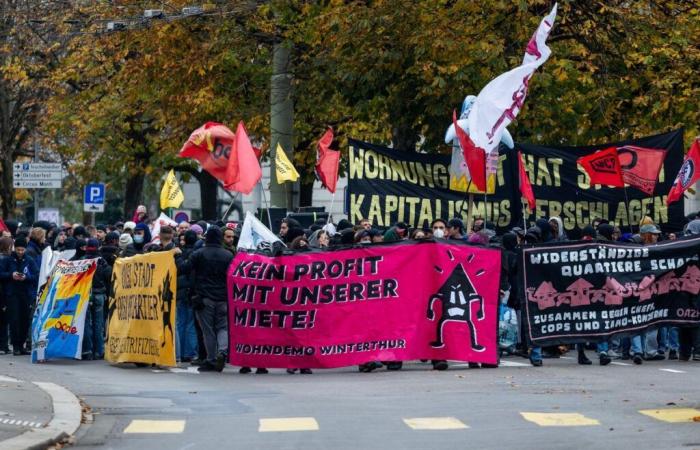 Manifestación en Winterthur: varios centenares de personas protestaron contra la escasez de viviendas