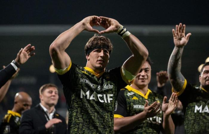 Oscar Jégou volvió a jugar con La Rochelle, el público le dio una gran ovación tras un intento