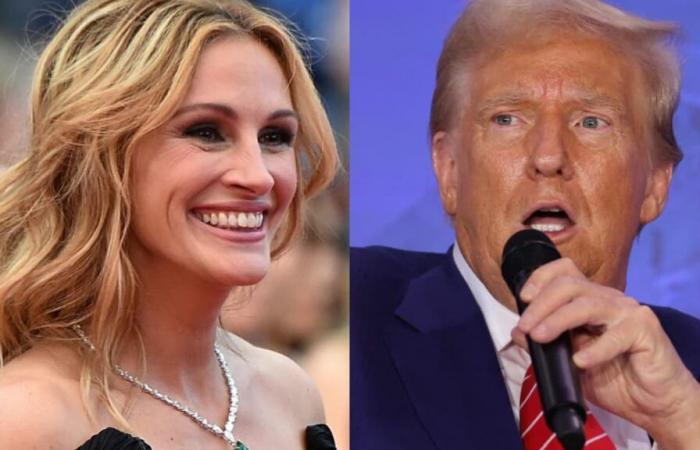 Trump enojado con Julia Roberts que llama a las mujeres a votar por Harris