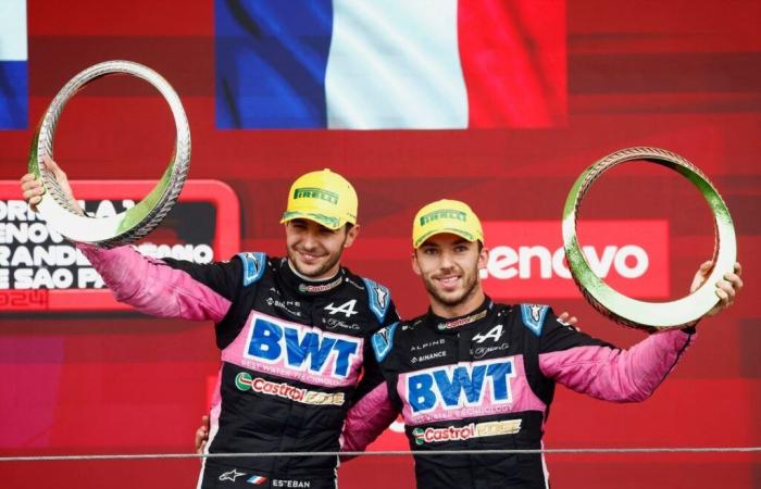 Ocon y Gasly saludan el “increíble” doble podio alpino tras una “dura temporada”