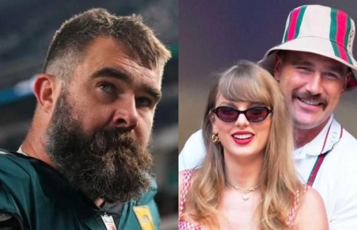 Jason Kelce reacciona a los malos comentarios de un fan sobre Taylor Swift y Travis Kelce