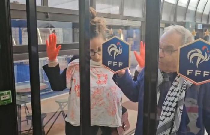 Activistas pro palestinos invaden las instalaciones de la FFF para protestar contra la celebración del partido Francia-Israel