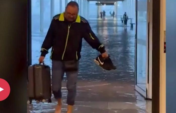 El aeropuerto de Barcelona ahora también está bajo el agua