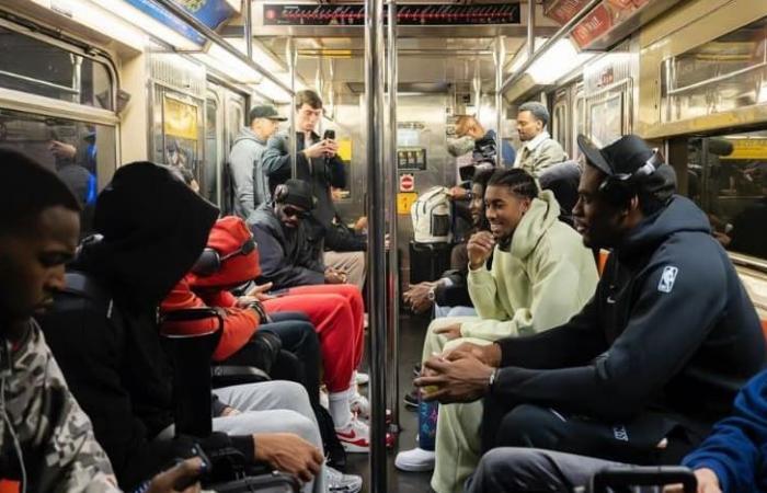 Los jugadores de Detroit tomaron el metro de Nueva York para ir a su partido