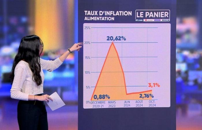 Cesta RTL info-Testachats: la inflación en los supermercados belgas va en aumento, aquí están los productos afectados