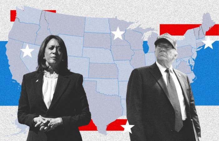 descubre las puntuaciones de Kamala Harris y Donald Trump, estado por estado