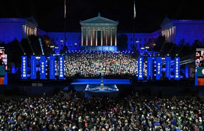 Kamala Harris en Filadelfia y Donald Trump en Michigan para su último mitin de campaña