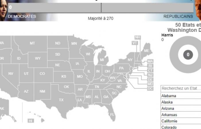 Mapa interactivo – Elecciones presidenciales americanas: siga los resultados en directo con “Le Soir”