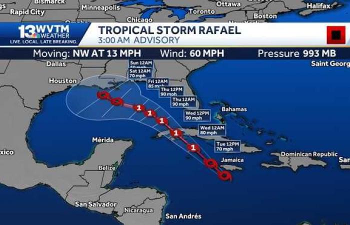 El clima ventoso trae consigo la posibilidad de lluvias en el pronóstico de Alabama