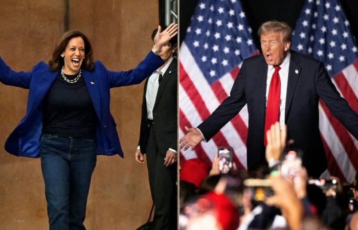 La retórica final de Trump es amarga y violenta • Harris termina con una nota positiva