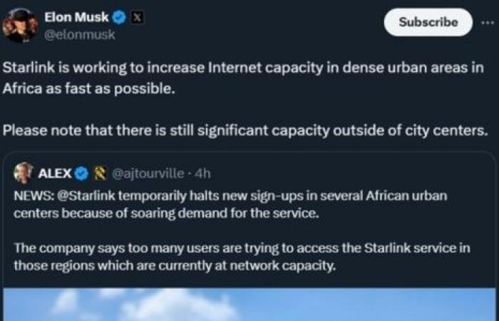 Elon Musk explica por qué Starlink está ‘agotado’ en Accra y otras ciudades africanas