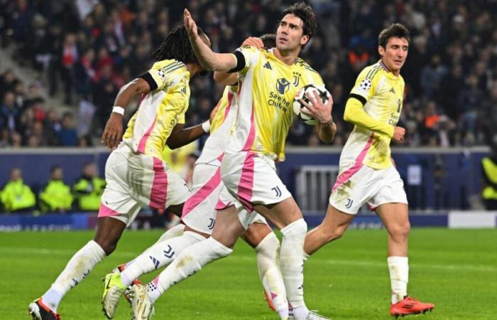 Lille-Juventus 1-1: gol de David, Vlahovic empató de penalti