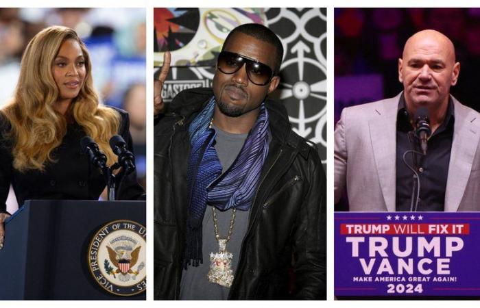 Elecciones presidenciales estadounidenses: Beyoncé, Dana White, Kanye West… ¿Quiénes son las últimas celebridades detrás de los dos candidatos?