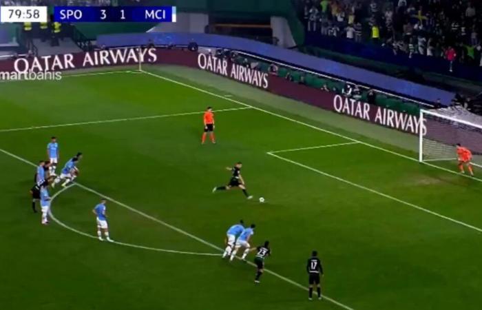 Hat-trick de Viktor Gyokeres en marzo contra el Manchester City en la Liga de Campeones