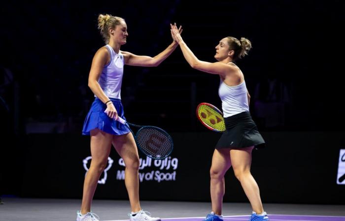 Dabrowski y Routliffe eliminan el punto de partido para conseguir otra victoria en las Finales WTA