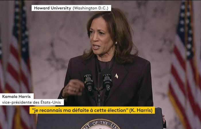 Kamala Harris reconoce la derrota e insta a sus seguidores a “continuar la lucha”