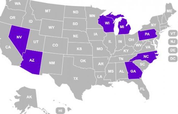 Sigue el conteo en los 7 estados que decidirán las elecciones en EE.UU.