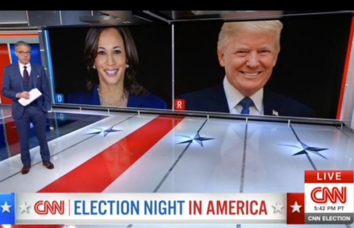 ¿Trump o Harris? Cómo juega la televisión estadounidense con el estrés y las emociones la noche de las elecciones