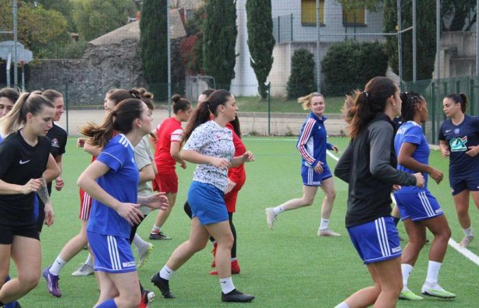 Los jugadores de la selección francesa de policía se preparan para su Eurocopa en el estadio Jean-Bouin de Nimes