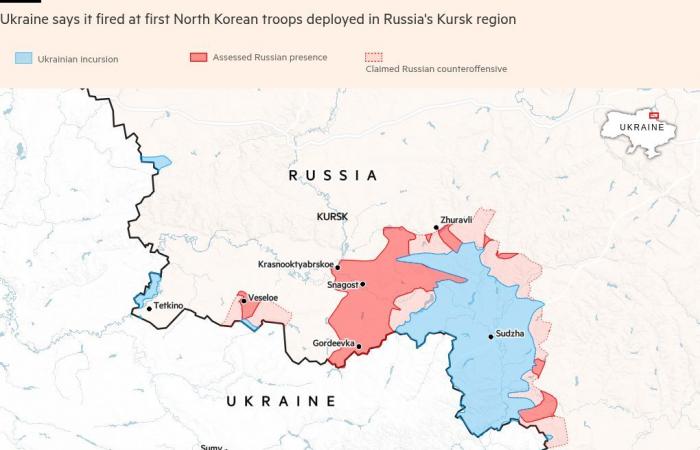 Ucrania dice haber atacado a las tropas norcoreanas en Kursk