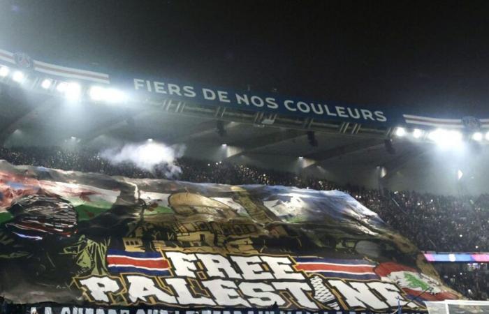 Liga de Campeones: un tifo en apoyo a Gaza desplegado en el Parque de los Príncipes, el PSG lo ignora