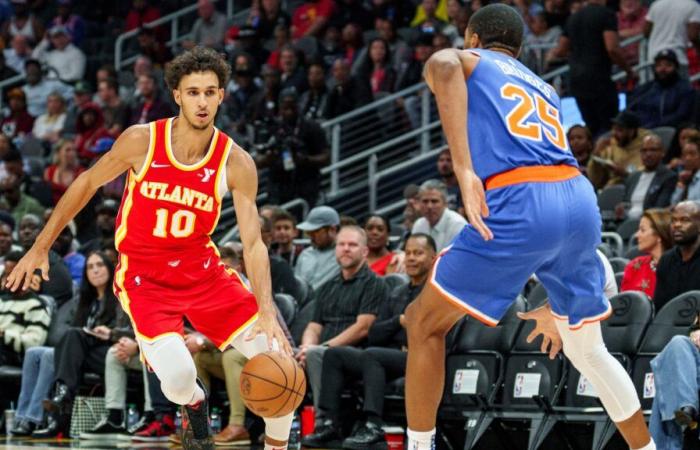 La selección número 1, Zaccharie Risacher, lidera mientras los Atlanta Hawks se remontan tarde para derrotar a los New York Knicks