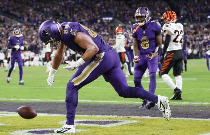 NFL: los Ravens ganan un partido loco contra los Bengals