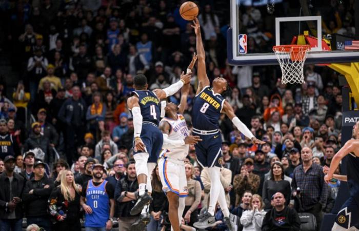 MIRAR: Peyton Watson de los Nuggets bloquea a Shai Gilgeous-Alexander en el timbre para darle al Thunder su primera derrota