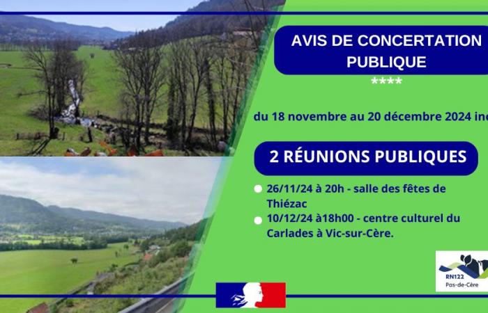 RN 122: Desarrollo entre Vic-sur-Cère y Thiézac – fase de consulta preliminar – noviembre – 2024 – Espacio de prensa – Noticias