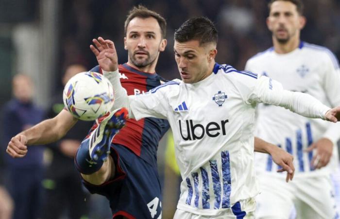 Con asistencia del argentino Nico Paz, Como empata 1-1 ante Genoa en la Serie A