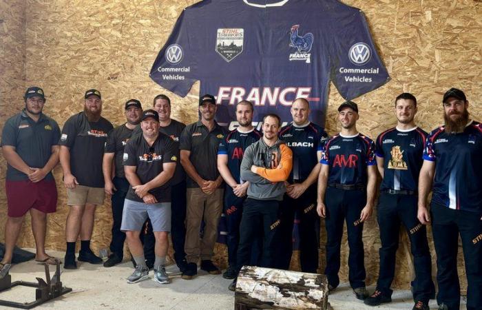 Para el Campeonato del Mundo de Timbersports, los equipos francés y australiano entrenaron en Ariège