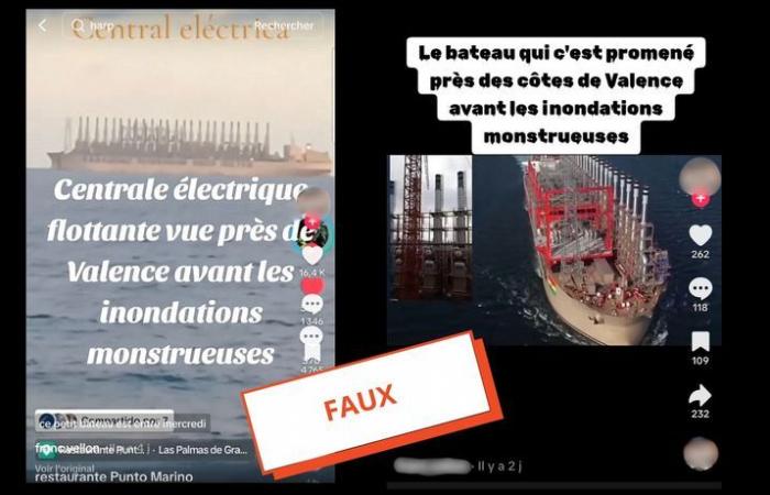 ¿Un barco “central eléctrica” filmado en Valencia antes de las inundaciones? Esta teoría viral de TikTok es falsa