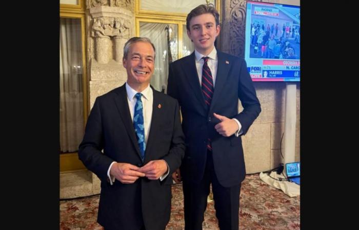 Mensaje especial del aliado británico de Donald Trump, Nigel Farage, para el ‘muy brillante joven de 18 años’ Barron Trump | Tendencia