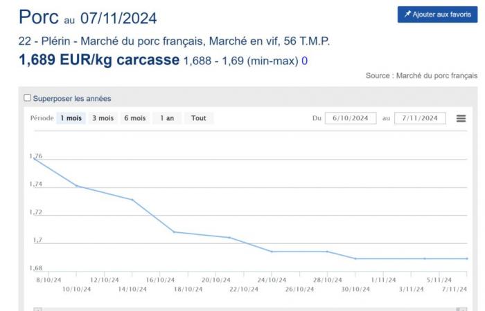 El precio de la carne de cerdo se mantiene estable esta semana en Francia