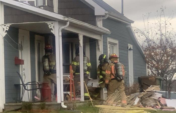 Residencia dañada por un incendio en Sainte-Élizabeth-de-Warwick