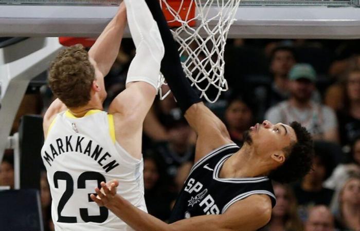 Wembanyama logra un raro juego de seis triples y siete bloqueos en la derrota de los Spurs