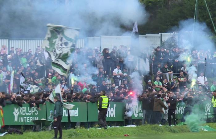 “Vamos a darles fuerzas para mañana por la tarde”, último entrenamiento público de los Verdes antes del partido contra el Lyon