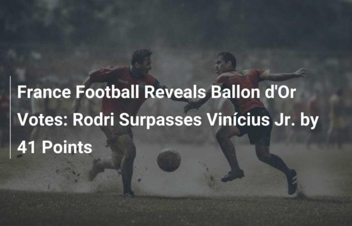 France Football revela los votos para el Balón de Oro: Rodri aventaja a Vinícius Jr. por 41 puntos