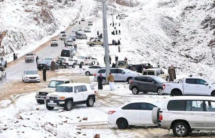 Estreno del tiempo en el desierto: Nevó en Arabia Saudita