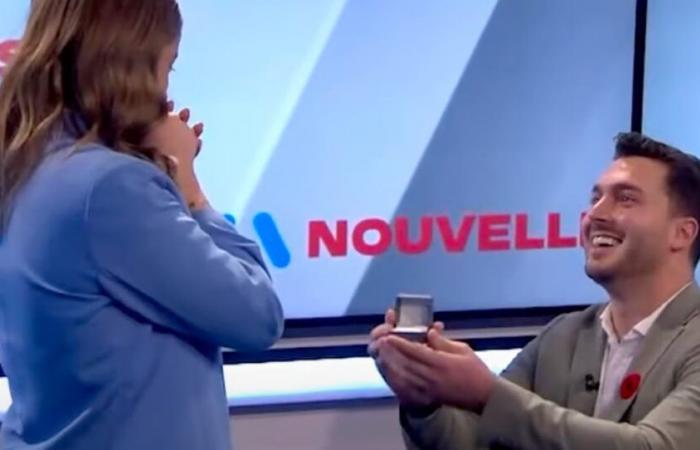 Una presentadora de TVA Nouvelles le propone matrimonio en directo por televisión.