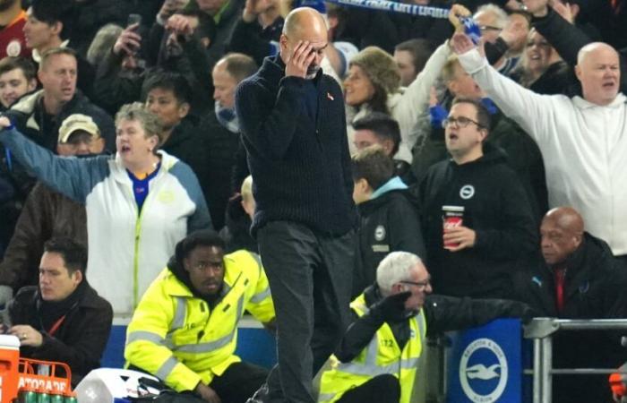 El Manchester City pierde, Guardiola está desilusionado