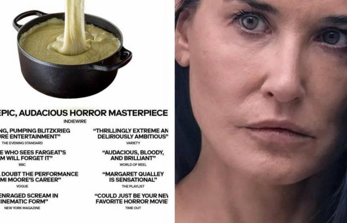 “Es extraordinario”: Demi Moore hace girar el aligot en la película “La Sustancia”, el plato emblemático de Aubrac aparece en Hollywood