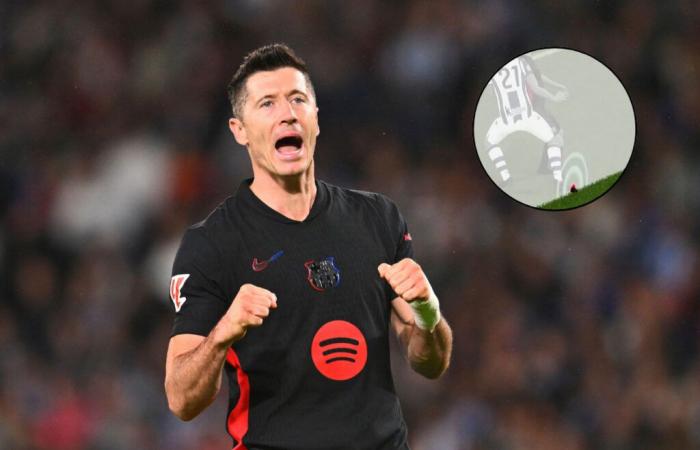 Lewandowski con un gol, si no fuera por… la punta del zapato