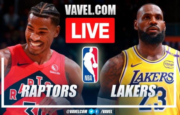 Actualizaciones de puntajes en VIVO de Toronto Raptors vs Los Angeles Lakers (55-53) | 10 de noviembre de 2024