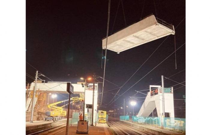 “Sigue siendo un momento emotivo”: en la estación de Vannes, los dos tramos de la pasarela instalados