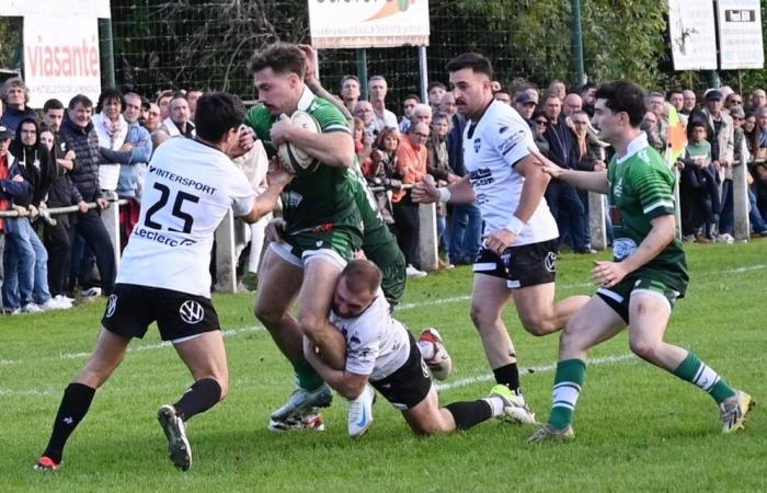 Rugby Federal 2: reparto de puntos durante el derbi Vergt – Bergerac en Dordoña