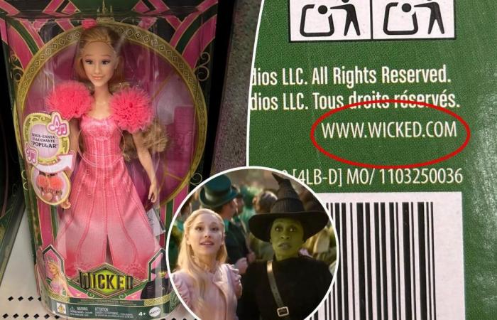 Un enlace en las cajas de muñecos de la película “Wicked” lleva a un sitio porno… Mattel se disculpa